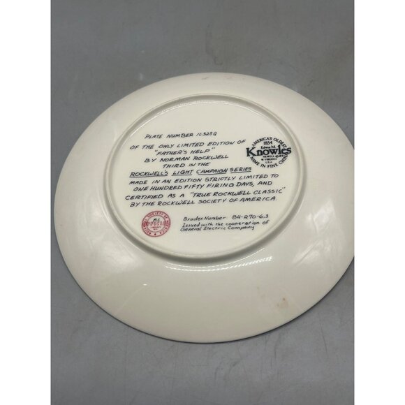 Norman Rockwell print on plate #10328Q Father's Help Knowles fine china READ - Picture 4 of 7